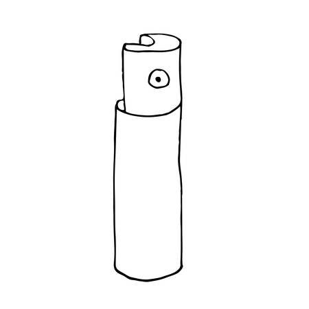 Aerosol spray can with  clean white body. Hand drawing sketch tube vector illustration isolated on white background.のイラスト素材
