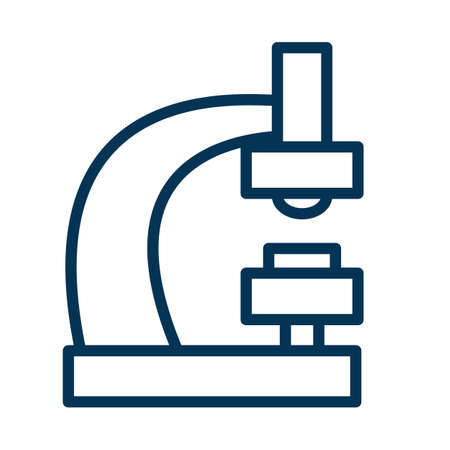 Microscope icon thin line for web and mobile, modern minimalistic flat design. Vector  illustration...