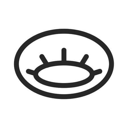 Medical surgical cap PPE suit, uniform. Disposable headgear. Hair net. Protective Clothing. Outline icon with side filter. Simple vector illustration.のイラスト素材