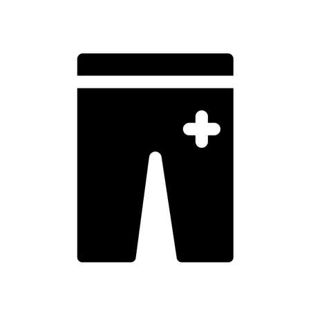 Medical shorts glyph icon. Vector solid black illustrationのイラスト素材