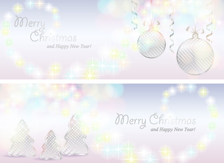 Christmas cards with decorationsのイラスト素材