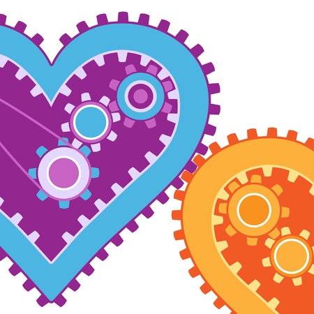 Two hearts working together - concept of love and cooperation のイラスト素材