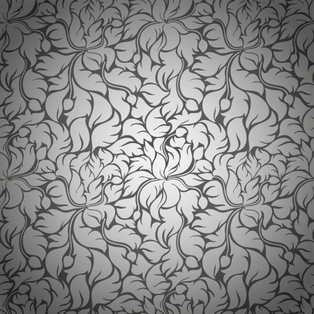 Seamless pattern with abstract leaves and flowersのイラスト素材