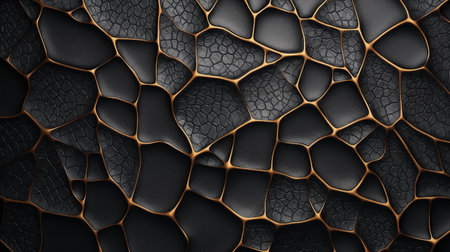 Detailed Abstract Pattern Featuring Metallic and Leather-Like Textures in Geometric Formsの写真素材