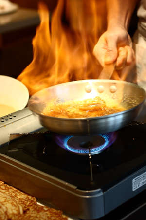 crepe suzette flambe の写真素材