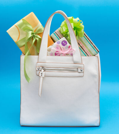 Shopper bag with presentsの写真素材
