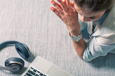 Woman working at the laptop