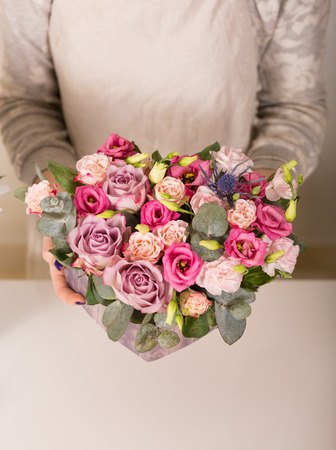 Beautiful spring flowers in the flower shopの写真素材