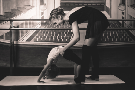 Little boy dancer in a dance studioの写真素材