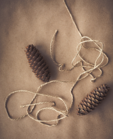 Christmas gift box wrapped for holidayの写真素材