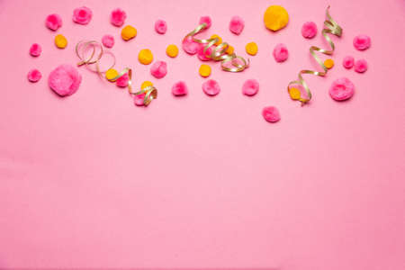 Bright holiday background flat layの写真素材