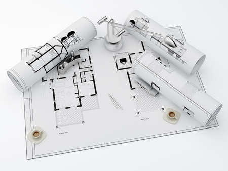 architectural design with coffeeの写真素材