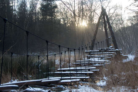 Snowy bridge in a winter wonder land