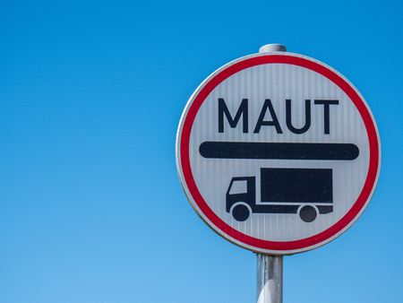 Toll duty sign Germanyの写真素材