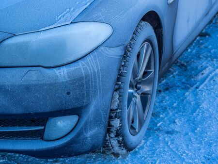 Ice crystals on a car
