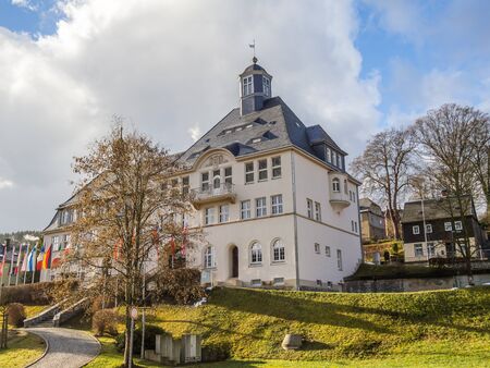 City hall of Klingenthal in Saxonyの写真素材