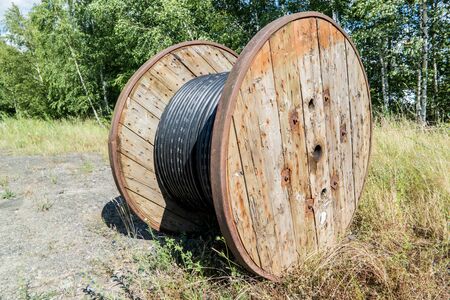 Cable drum telephone lineの写真素材