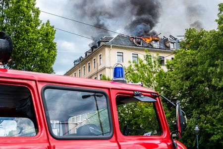 Fire with fire truck