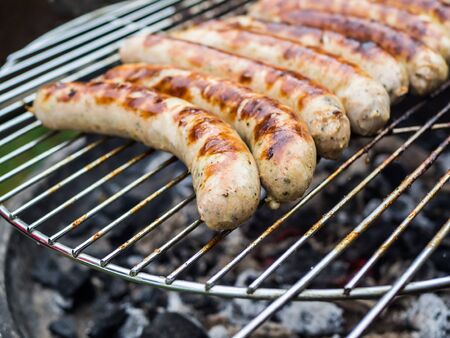 Bratwurst on the grillの写真素材