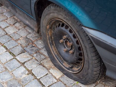 Flat tires on the car