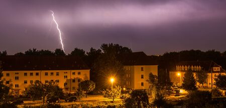 lightning storm in the city