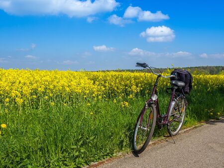Bicycle tour in springの写真素材
