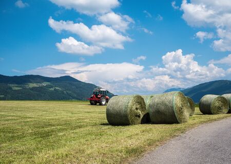 Tractor at the hay harvest