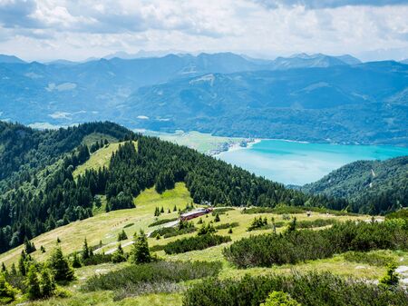 View of the Wolfgangsee in the Salzkammergutの写真素材