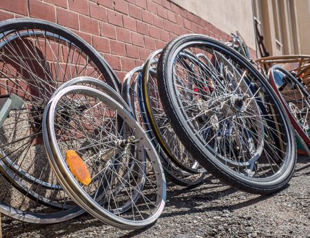 bicycle rims of metal scrap