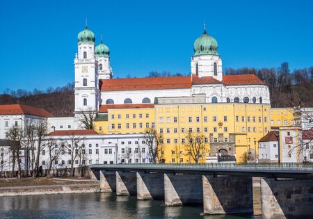The St. Stephen's Cathedral in Passau in Germanyの写真素材