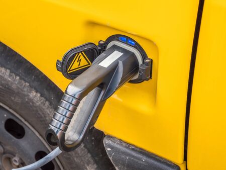 Electric car in the charging station