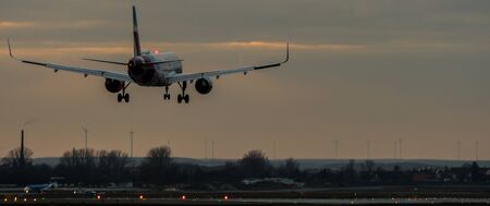 Passenger plane in landing approach