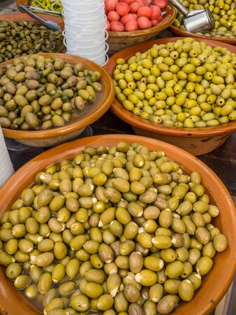 olives on the marketの写真素材