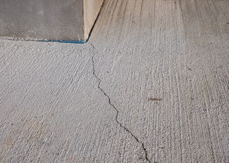 Crack in the concrete building damage