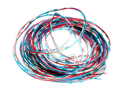 Electric cable isolated on white background