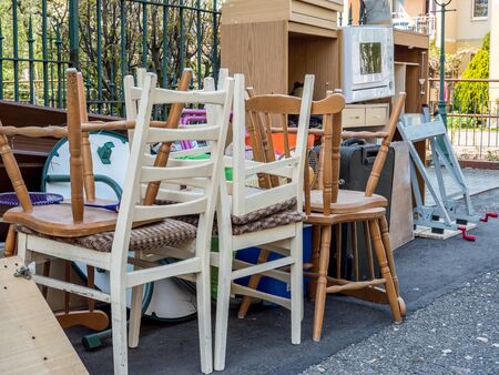 bulky waste chairs on the street