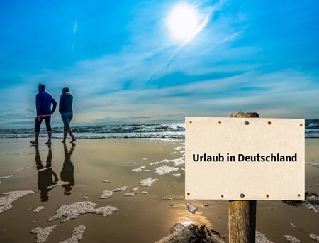 Signboard vacation in Germany North Seaの写真素材