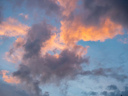clouds at sunset background textureの写真素材
