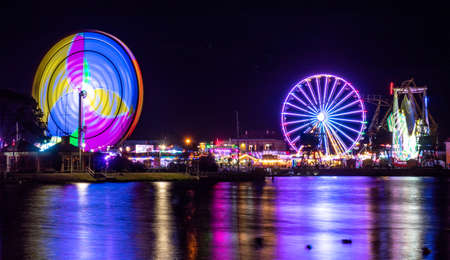 ferris wheel at night in Szczecin Poland