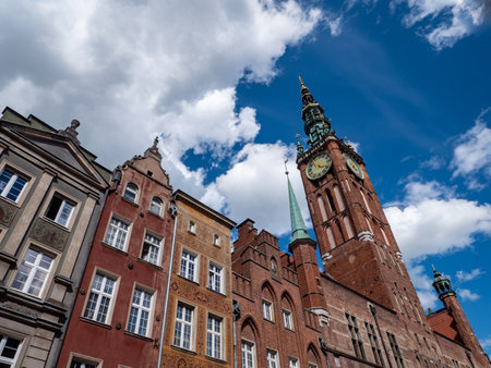 old town hall in gdansk poland europeのeditorial素材