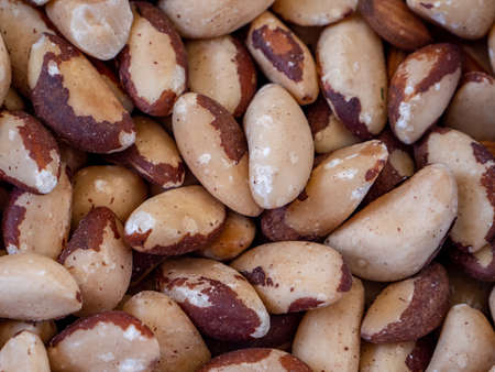 close up of Brazil nuts backgroundの写真素材