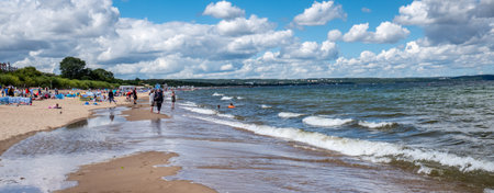Panorama beach of Gdansk on the Baltic Seaのeditorial素材