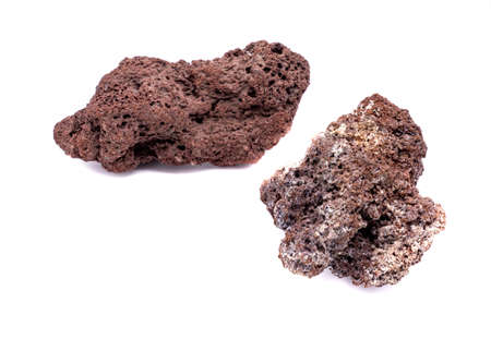 Lava stones isolated on white background