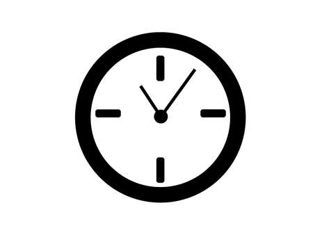 Clock icon isolated on white backgroundの写真素材