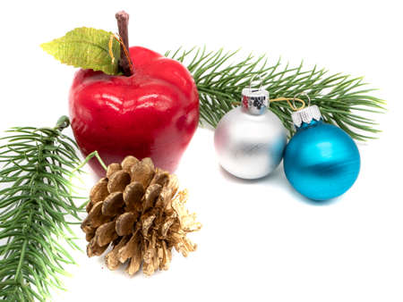 Christmas decoration isolated on white backgroundの写真素材