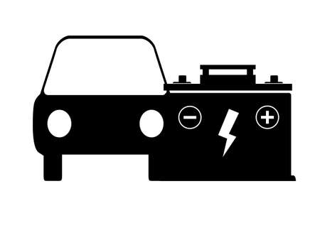 Car with car battery vector isolated on white backgroundの写真素材