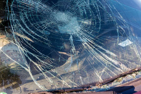 The Broken Windshield In The Car Accident