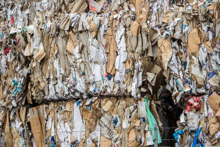 Waste paper and cardboard recycling centerの写真素材