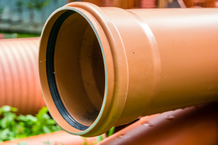 Plastic pipes in civil engineeringの写真素材