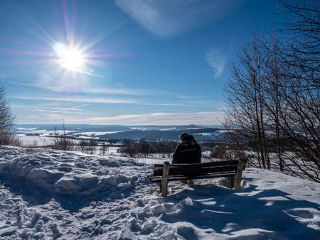 Relax in the wintry Ore Mountains in Saxonyの写真素材